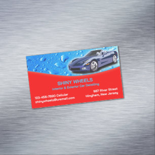 Auto-detailing waterdruppels magnetisch visitekaartje