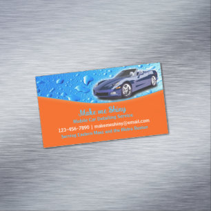 Auto Detailing Waterdruppels Magnetisch Visitekaartje