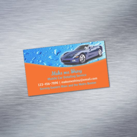 Auto Detailing Waterdruppels Magnetisch Visitekaartje (Voorbeeld)