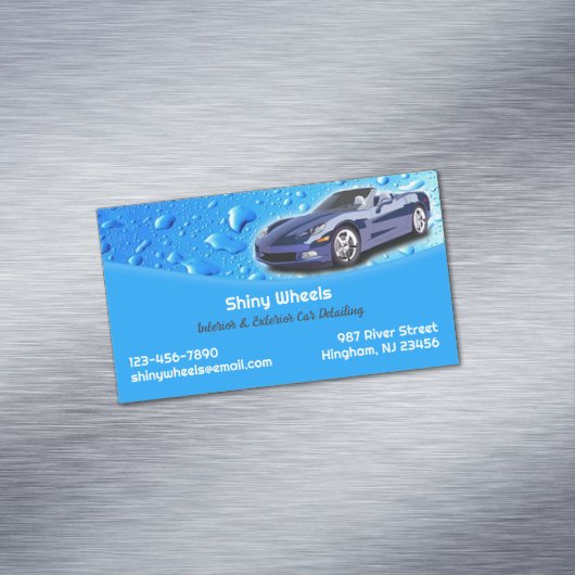 Auto Detailing Waterdruppels Magnetisch Visitekaartje (Voorbeeld)