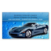 Auto-detailing waterdruppels magnetisch visitekaartje (Voorkant)