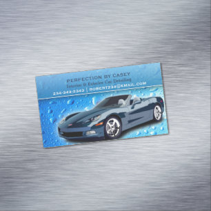 Auto-detailing waterdruppels magnetisch visitekaartje