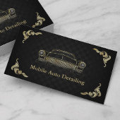 Auto Detailing Zwart Goud Deco Retro Visitekaartje