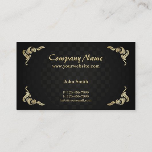 Auto Detailing Zwart Goud Deco Retro Visitekaartje (Achterkant)