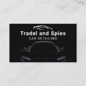 Auto-detailleert auto — zwart visitekaartje (Voorkant)