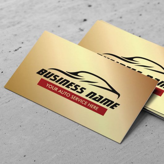 Auto-detailleert autoreparatie Modern Gold Visitekaartje