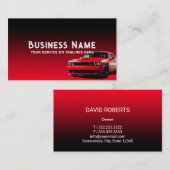 Auto-detailleert auto's die zwart en rood reparere visitekaartje (Voorkant / Achterkant)