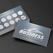 Auto-detailleert auto's met wolkblauw metalen klantenkaartje