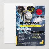 Auto-detailleert wasbrochure voor auto's kaart (Voorkant / Achterkant)