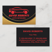 Auto-detailleert Wash Automobielzwart & rood Visitekaartje (Voorkant / Achterkant)