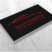 Auto-detailleert Wash Automobielzwart & rood Visitekaartje