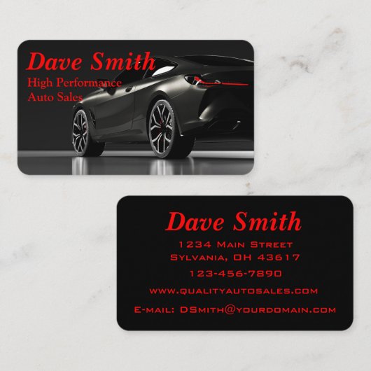 Auto-detailleert Wash Automobielzwart & rood Visitekaartje (Voorkant / Achterkant)