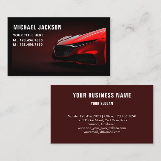 Auto-detailleert Wash Automobielzwart & rood Visitekaartje (Voorkant / Achterkant)