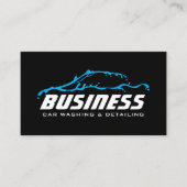 Auto-detailleert zwarte auto-auto met zwarte omtre visitekaartje (Voorkant)
