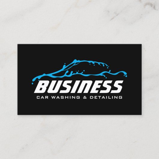 Auto-detailleert zwarte auto-auto met zwarte omtre visitekaartje (Voorkant)