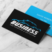 Auto-detailleert zwarte auto-auto met zwarte omtre visitekaartje