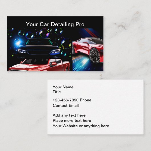 Auto detaillering nieuwe Visitekaartjes ontwerp (Voorkant / Achterkant)