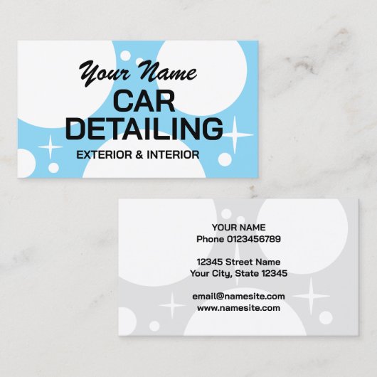 Auto detaillering visitekaartje template (Voorkant / Achterkant)