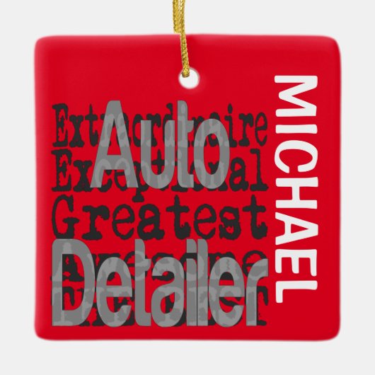 Auto Details Extraordinaire CUSTOM Keramisch Ornament (Voorkant)