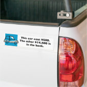 auto, Deze auto kost $500. De overige $14.500 zit Bumpersticker (Op Truck)