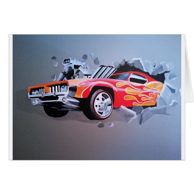 Auto die door de muur kruipt (Voorkant Horizontaal)