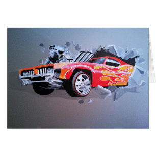 Auto die door de muur kruipt