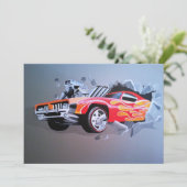 Auto die door de muur kruipt kaart (Staand voorkant)