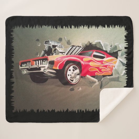 Auto die door de muur kruipt sherpa deken (Voorkant (horizontaal))