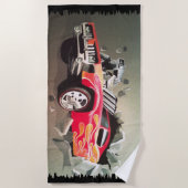 Auto die door de muur kruipt strandlaken (Voorkant)