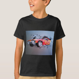 Auto die door de muur kruipt t-shirt