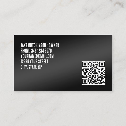 🚿 Auto die Douane QR detailleert Visitekaartje (Achterkant)