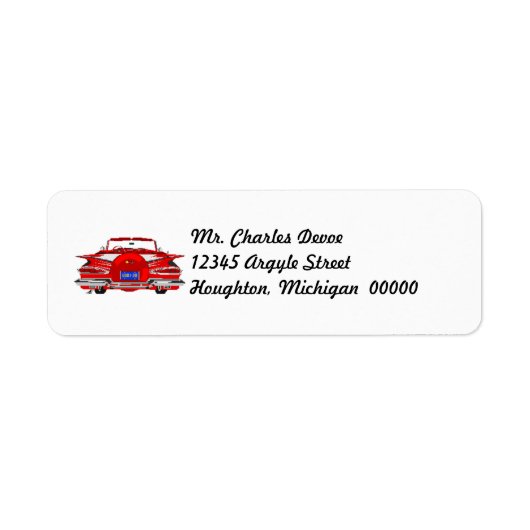  Auto Distinct Tailfin Return Address Label (Voorkant)