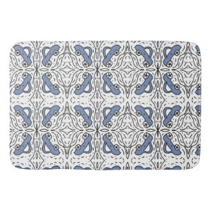 Auto Doodle Patroon Blauw Zwart Kinderen Baby Badmat