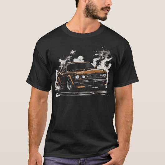 Auto Drifting Illustratie T-shirt (Voorkant)