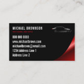 Auto driver Black Red Auto Repair Kantoor Visitekaartje (Achterkant)