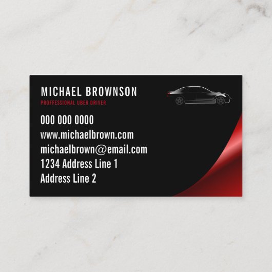 Auto driver Black Red Auto Repair Kantoor Visitekaartje (Achterkant)