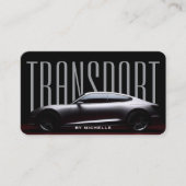 Auto Driver Transport Chauffeur Modern Zwart Grijs Visitekaartje (Voorkant)