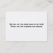 Auto- en bandenservice Visitekaartjes voor auto's (Achterkant)