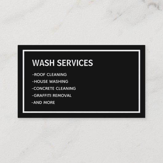 Auto en huis Power Wash Scan QR Visitekaartje (Achterkant)