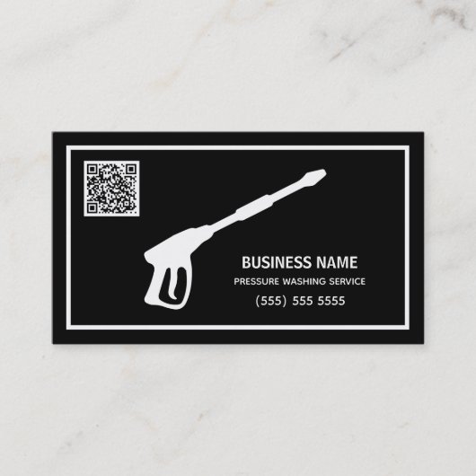 Auto en huis Power Wash Scan QR Visitekaartje (Voorkant)