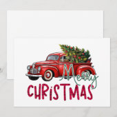 auto en kerstboom feestdagenkaart (Voorkant / Achterkant)