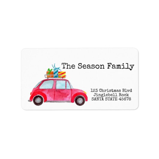 Auto- en kerstcadeaus etiket (Voorkant)