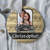 auto en muziekblad ronde button 6,0 cm (In situ)