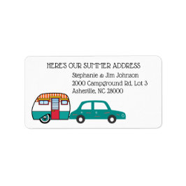 Auto en  Teardrop Camper Adres Verandering Etiket
