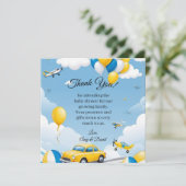 Auto- en Vliegtuig Baby Shower Bedankt (Staand voorkant)