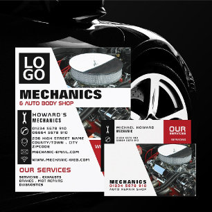 Auto-engine, automatische mechanische reparatie en flyer