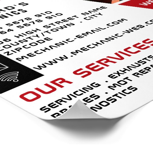 Auto-engine, automatische mechanische reparatie en poster (Hoek)