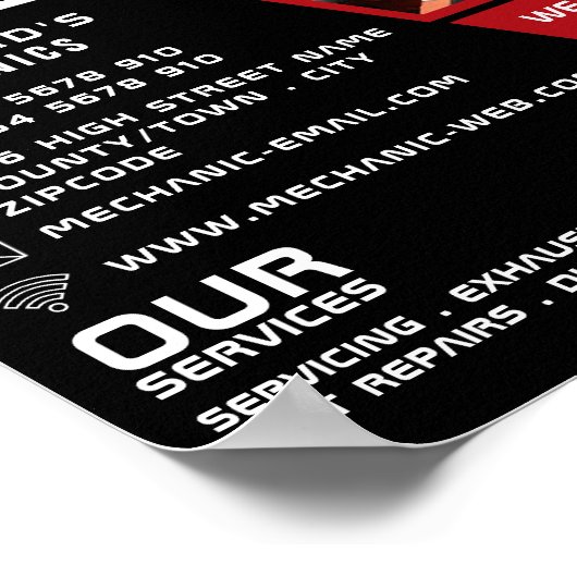 Auto-engine, automatische mechanische reparatie en poster (Hoek)