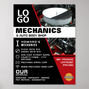 Auto-engine, automatische mechanische reparatie en poster