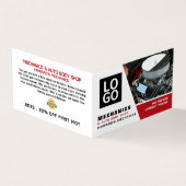 Auto-engine, automatische mechanisme en reparaties visitekaartje (Buitenkant)